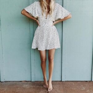 Kivari Black and White Polka Dot Mini Dress